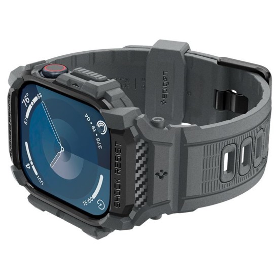 Husa Spigen Rugged Armor Pro compatibila cu Apple Watch 10 46mm Dark Grey (Ingredi, ACS08605) by www.silkase.ro