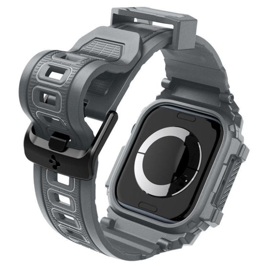 Husa Spigen Rugged Armor Pro compatibila cu Apple Watch 10 46mm Dark Grey (Ingredi, ACS08605) by www.silkase.ro