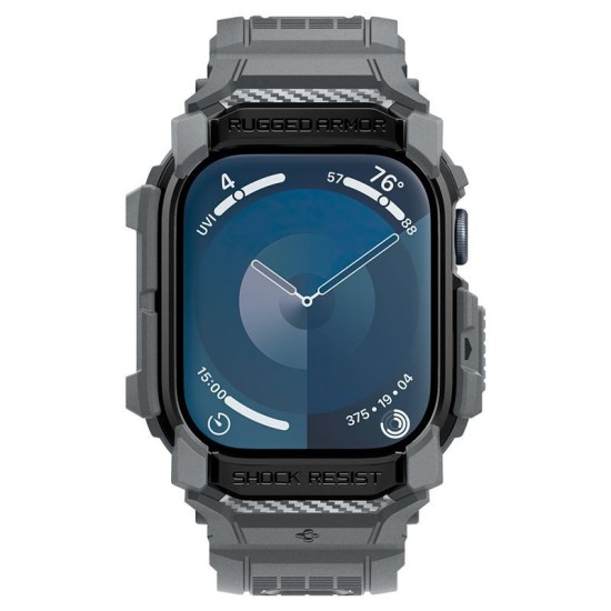 Husa Spigen Rugged Armor Pro compatibila cu Apple Watch 10 46mm Dark Grey (Ingredi, ACS08605) by www.silkase.ro