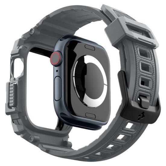 Husa Spigen Rugged Armor Pro compatibila cu Apple Watch 10 46mm Dark Grey (Ingredi, ACS08605) by www.silkase.ro