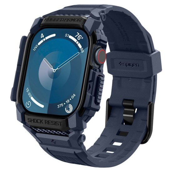 Set Husa + Curea Spigen Rugged Armor Pro pentru Apple Watch 10 46 mm albastru inchis (Spigen, Ingredi) by www.silkase.ro Set Husa + Curea Spigen Rugged Armor Pro pentru Apple Watch 10 46 mm albastru inchis (Ingredi, ACS08606) by www.silkase.ro