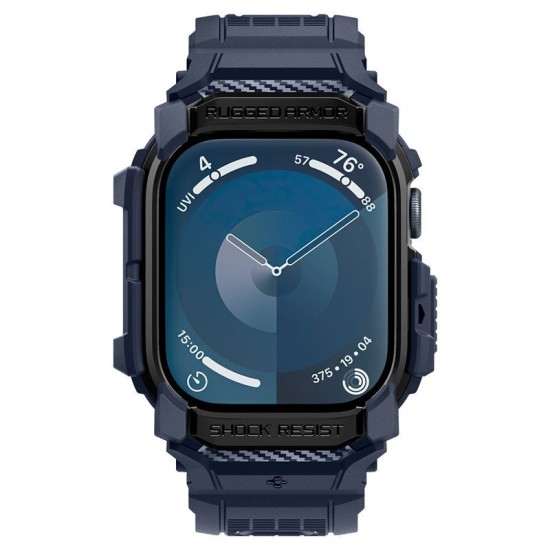 Set Husa + Curea Spigen Rugged Armor Pro pentru Apple Watch 10 46 mm albastru inchis (Spigen, Ingredi) by www.silkase.ro Set Husa + Curea Spigen Rugged Armor Pro pentru Apple Watch 10 46 mm albastru inchis (Ingredi, ACS08606) by www.silkase.ro