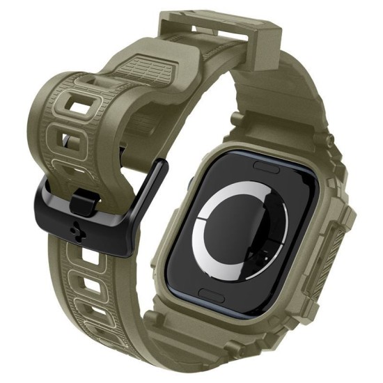Husa Spigen Rugged Armor Pro compatibila cu Apple Watch 10 46mm Khaki (Spigen, Ingredi) by www.silkase.ro Husa Spigen Rugged Armor Pro compatibila cu Apple Watch 10 46mm Khaki (Ingredi, ACS08608) by www.silkase.ro