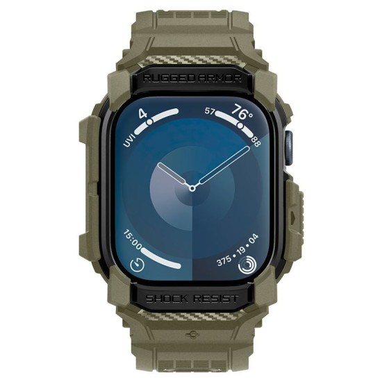 Husa Spigen Rugged Armor Pro compatibila cu Apple Watch 10 46mm Khaki (Spigen, Ingredi) by www.silkase.ro Husa Spigen Rugged Armor Pro compatibila cu Apple Watch 10 46mm Khaki (Ingredi, ACS08608) by www.silkase.ro