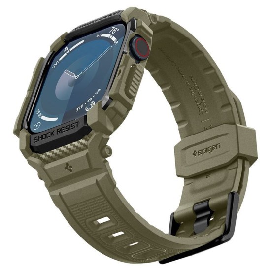 Husa Spigen Rugged Armor Pro compatibila cu Apple Watch 10 46mm Khaki (Spigen, Ingredi) by www.silkase.ro Husa Spigen Rugged Armor Pro compatibila cu Apple Watch 10 46mm Khaki (Ingredi, ACS08608) by www.silkase.ro