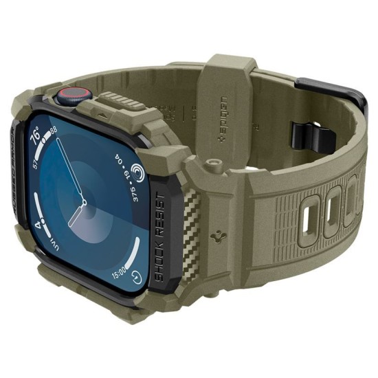 Husa Spigen Rugged Armor Pro compatibila cu Apple Watch 10 46mm Khaki (Spigen, Ingredi) by www.silkase.ro Husa Spigen Rugged Armor Pro compatibila cu Apple Watch 10 46mm Khaki (Ingredi, ACS08608) by www.silkase.ro