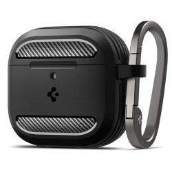 Carcasa Spigen Rugged Armor pentru AirPods 4, negru mat