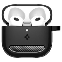 Carcasa Spigen Rugged Armor pentru AirPods 4, negru mat Carcasa Spigen Rugged Armor pentru AirPods 4, negru mat