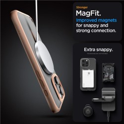 Husa Spigen Ultra Hybrid MagSafe compatibila cu iPhone 16 Pro Max Rose Titanium