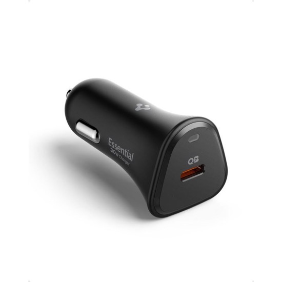 Incarcator auto Spigen Essential EV301, 30W, USB-C, compact, negru (Spigen, Incarcatoare) by www.silkase.ro Incarcator auto Spigen Essential EV301, 30W, USB-C, compact, negru (Incarcatoare, ACP08699) by www.silkase.ro
