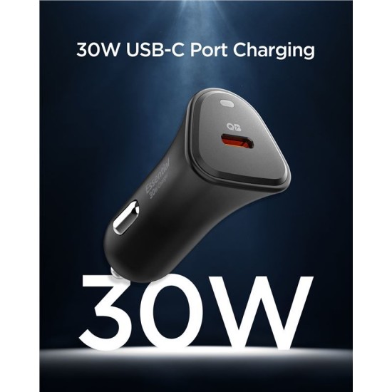 Incarcator auto Spigen Essential EV301, 30W, USB-C, compact, negru (Spigen, Incarcatoare) by www.silkase.ro Incarcator auto Spigen Essential EV301, 30W, USB-C, compact, negru (Incarcatoare, ACP08699) by www.silkase.ro