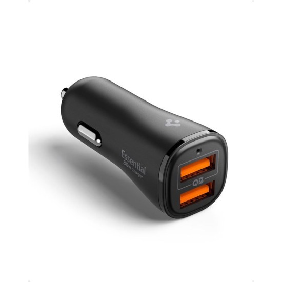 Incarcator auto Spigen Essential EV302 USB-A cu 2 porturi 30W Negru (Spigen, Incarcatoare) by www.silkase.ro Incarcator auto Spigen Essential EV302 USB-A cu 2 porturi 30W Negru (Incarcatoare, ACP08700) by www.silkase.ro