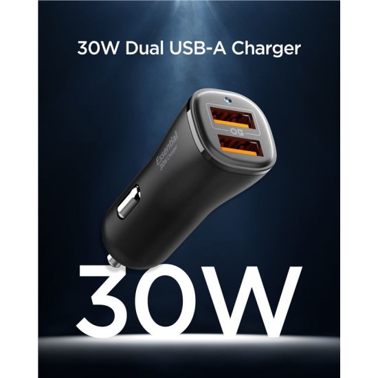 Incarcator auto Spigen Essential EV302 USB-A cu 2 porturi 30W Negru (Spigen, Incarcatoare) by www.silkase.ro Incarcator auto Spigen Essential EV302 USB-A cu 2 porturi 30W Negru (Incarcatoare, ACP08700) by www.silkase.ro