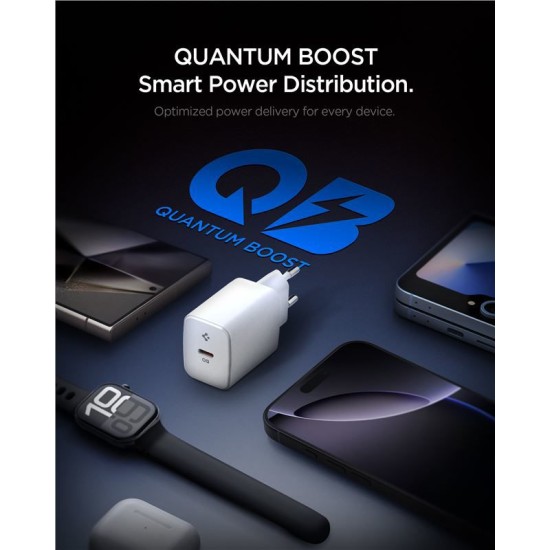 Incarcator de retea Spigen Essential EE201EU, 20W, USB-C, Alb (Spigen, Incarcatoare) by www.silkase.ro Incarcator de retea Spigen Essential EE201EU, 20W, USB-C, Alb (Incarcatoare, ACH08701) by www.silkase.ro