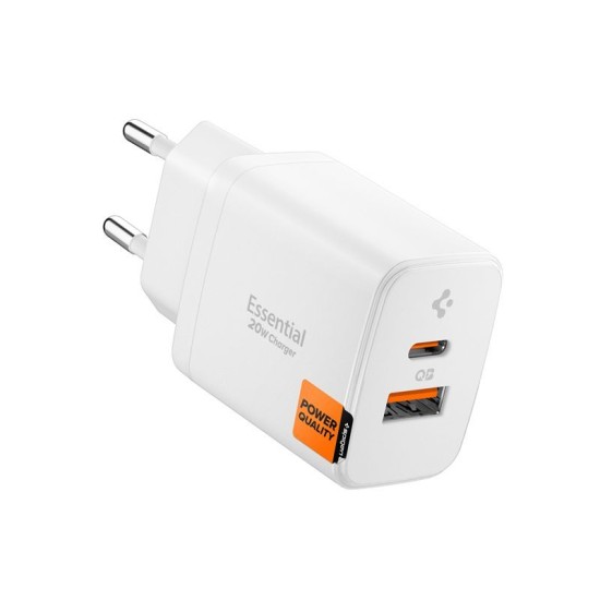 Încărcător de Rețea Spigen Essential EE202EU, 20W, USB-C, Fast Charge, Alb Încărcător de Rețea Spigen Essential EE202EU, 20W, USB-C, Fast Charge, Alb (Cabluri Telefon, ACH08704) by www.silkase.ro