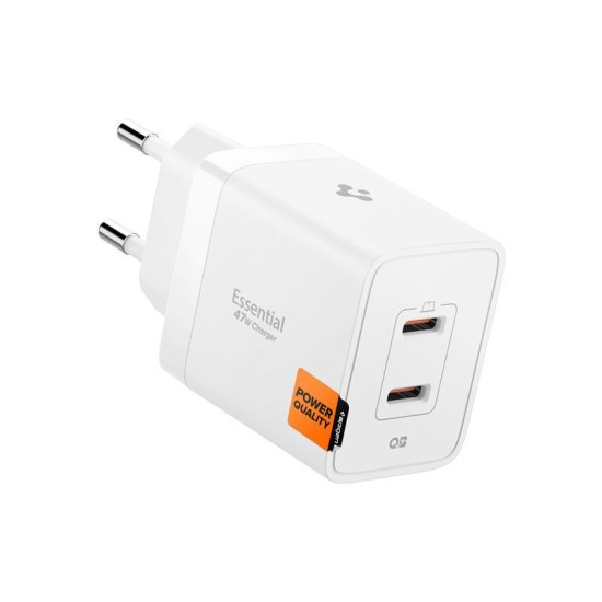 Incarcator retea Spigen Essential EE472EU, 47W, Alb (Spigen, Incarcatoare) by www.silkase.ro Incarcator retea Spigen Essential EE472EU, 47W, Alb (Incarcatoare, ACH08707) by www.silkase.ro