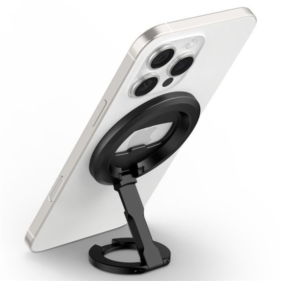 Suport telefon magnetic Spigen O-Mag cu stand ajustabil, negru (Spigen, Accesorii telefoane) by www.silkase.ro Suport telefon magnetic Spigen O-Mag cu stand ajustabil, negru (Suporturi Auto și Birou, AMP08822) by www.silkase.ro