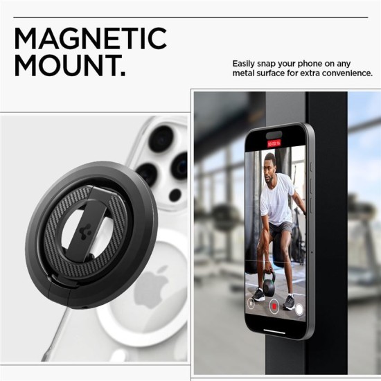 Suport telefon magnetic Spigen O-Mag cu stand ajustabil, negru (Spigen, Accesorii telefoane) by www.silkase.ro Suport telefon magnetic Spigen O-Mag cu stand ajustabil, negru (Suporturi Auto și Birou, AMP08822) by www.silkase.ro