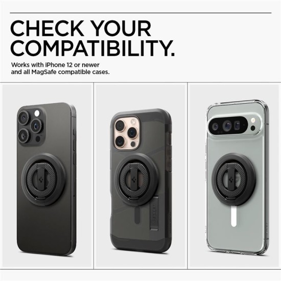 Suport telefon magnetic Spigen O-Mag cu stand ajustabil, negru (Spigen, Accesorii telefoane) by www.silkase.ro Suport telefon magnetic Spigen O-Mag cu stand ajustabil, negru (Suporturi Auto și Birou, AMP08822) by www.silkase.ro