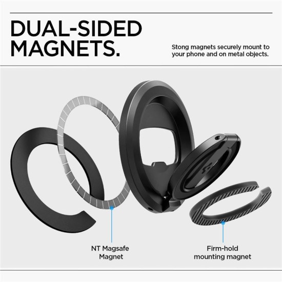 Suport telefon magnetic Spigen O-Mag cu stand ajustabil, negru (Spigen, Accesorii telefoane) by www.silkase.ro Suport telefon magnetic Spigen O-Mag cu stand ajustabil, negru (Suporturi Auto și Birou, AMP08822) by www.silkase.ro