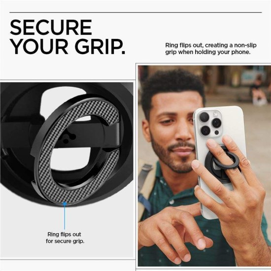 Suport telefon magnetic Spigen O-Mag cu stand ajustabil, negru (Spigen, Accesorii telefoane) by www.silkase.ro Suport telefon magnetic Spigen O-Mag cu stand ajustabil, negru (Suporturi Auto și Birou, AMP08822) by www.silkase.ro