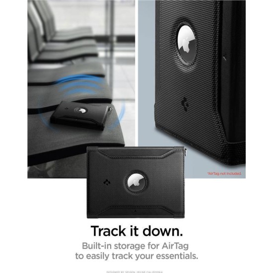 Husa universala de pasaport Spigen cu suport pentru AirTag, neagra (Spigen, Ingredi) by www.silkase.ro Husa universala de pasaport Spigen cu suport pentru AirTag, neagra (Ingredi, AFA08852) by www.silkase.ro