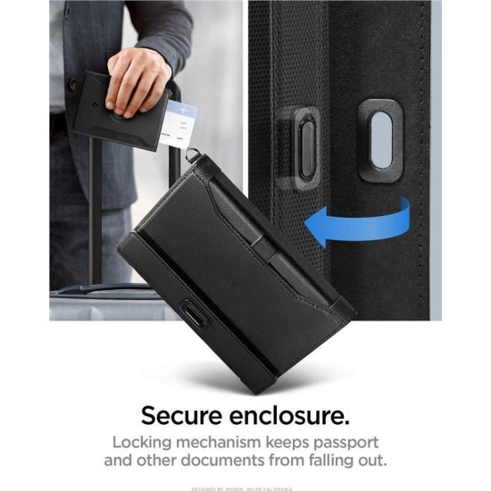 Husa universala de pasaport Spigen cu suport pentru AirTag, neagra (Spigen, Ingredi) by www.silkase.ro Husa universala de pasaport Spigen cu suport pentru AirTag, neagra (Ingredi, AFA08852) by www.silkase.ro