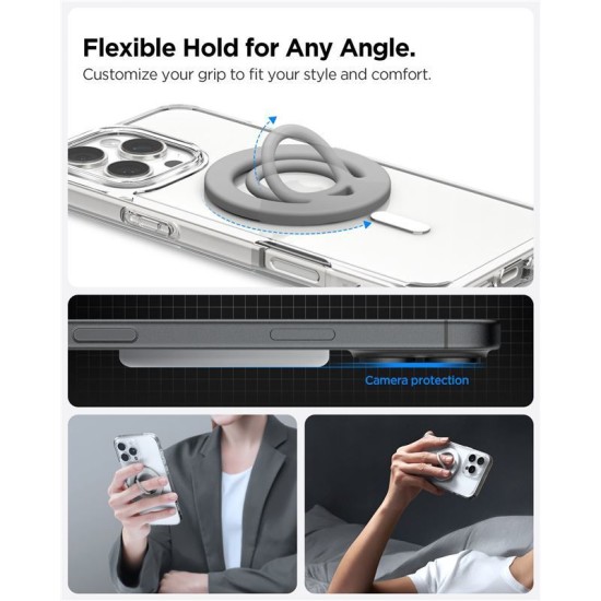 Suport telefon Spigen Dual Pop MagSafe, gri, universal (Suporturi Auto și Birou, AMP08887) by www.silkase.ro