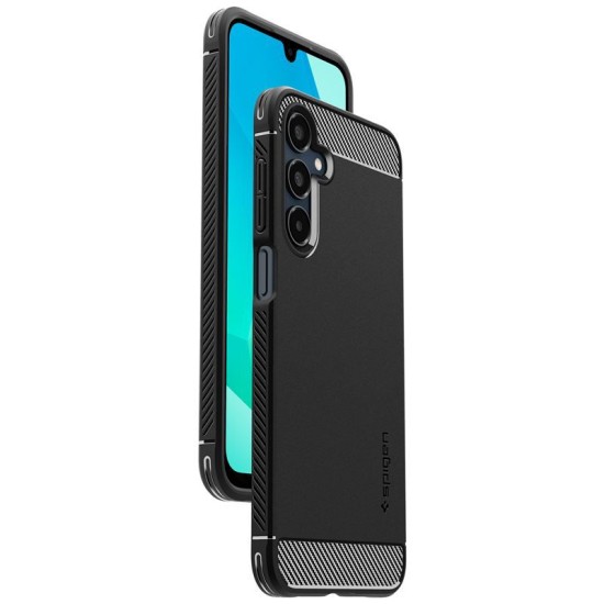Husa Spigen Rugged Armor compatibila cu Samsung Galaxy A16 4G / A16 5G Matte Black (A16, ACS08891) by www.silkase.ro