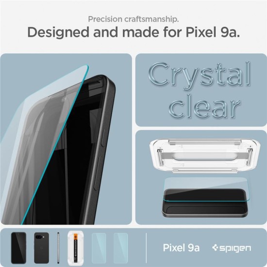 Set 2 folii de protectie Spigen Glass tR EZ Fit pentru Google Pixel 9a, transparent (Spigen, Pixel 9a) by www.silkase.ro Set 2 folii de protectie Spigen Glass tR EZ Fit pentru Google Pixel 9a, transparent (Pixel 9a, AGL08938) by www.silkase.ro