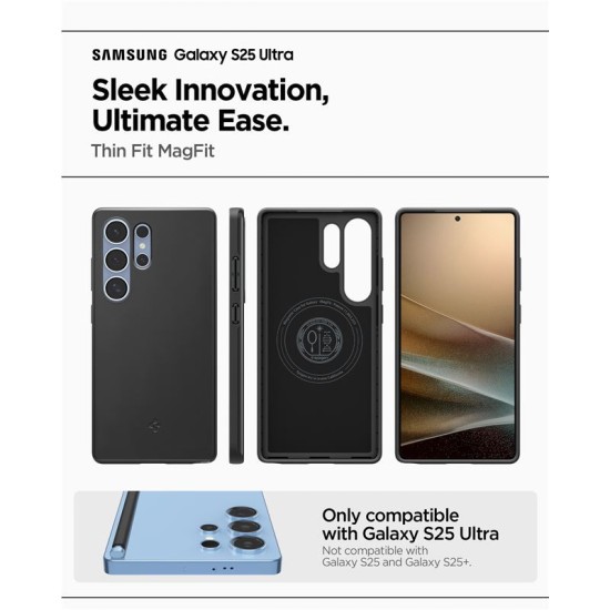 Husa Spigen Thin Fit pentru Samsung Galaxy S25 Ultra, Magsafe, negru (Spigen, S25 Ultra) by www.silkase.ro Husa Spigen Thin Fit pentru Samsung Galaxy S25 Ultra, Magsafe, negru (S25 Ultra, ACS08946) by www.silkase.ro