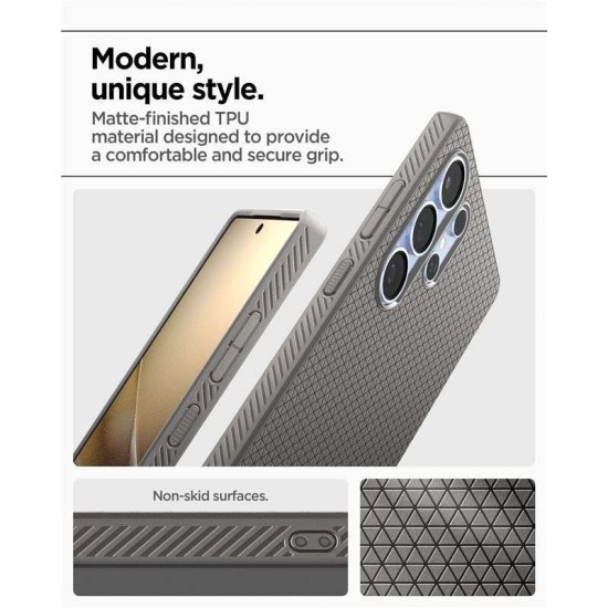 Husa Spigen Liquid Air pentru Samsung Galaxy S25 Ultra, culoare marble gray (S25 Ultra, ACS08954) by www.silkase.ro