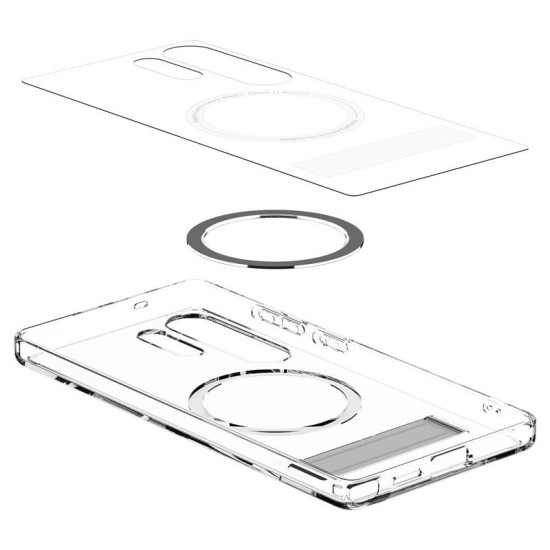 Husa Spigen Ultra Hybrid S MagSafe pentru Samsung Galaxy S25 Ultra, clear white (S25 Ultra, ACS08963) by www.silkase.ro
