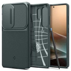 Husa Spigen Optik Armor pentru Samsung Galaxy S25 Ultra, verde abyss