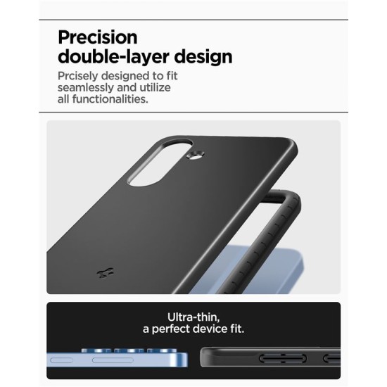 Husa slim Spigen Thin Fit MagSafe compatibila cu Samsung Galaxy S25 Black (Spigen, S25) by www.silkase.ro Husa slim Spigen Thin Fit MagSafe compatibila cu Samsung Galaxy S25 Black (S25, ACS08993) by www.silkase.ro