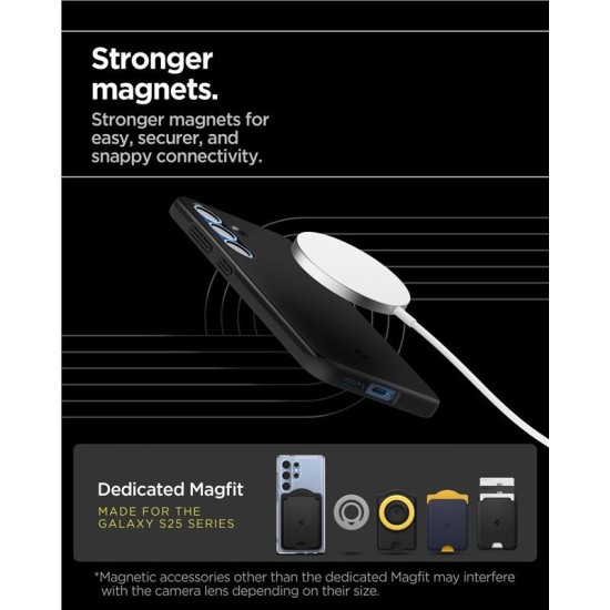 Husa slim Spigen Thin Fit MagSafe compatibila cu Samsung Galaxy S25 Black (Spigen, S25) by www.silkase.ro Husa slim Spigen Thin Fit MagSafe compatibila cu Samsung Galaxy S25 Black (S25, ACS08993) by www.silkase.ro