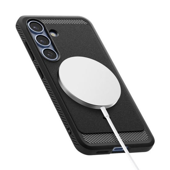 Husa telefon Spigen Rugged Armor MagSafe, TPU, carbon, negru (Spigen, S25) by www.silkase.ro Husa telefon Spigen Rugged Armor MagSafe, TPU, carbon, negru (S25, ACS08998) by www.silkase.ro