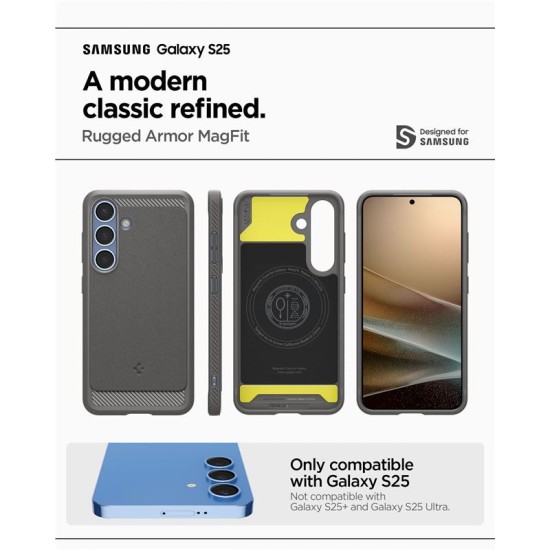 Husa telefon pentru Samsung Galaxy S25, Spigen, TPU, MagSafe, gri (S25, ACS08999) by www.silkase.ro