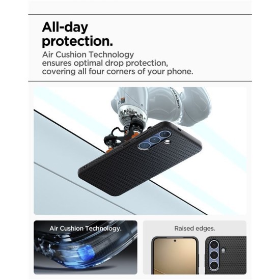 Husa Spigen Liquid Air pentru Samsung Galaxy S25, culoare negru mat (S25, ACS09000) by www.silkase.ro