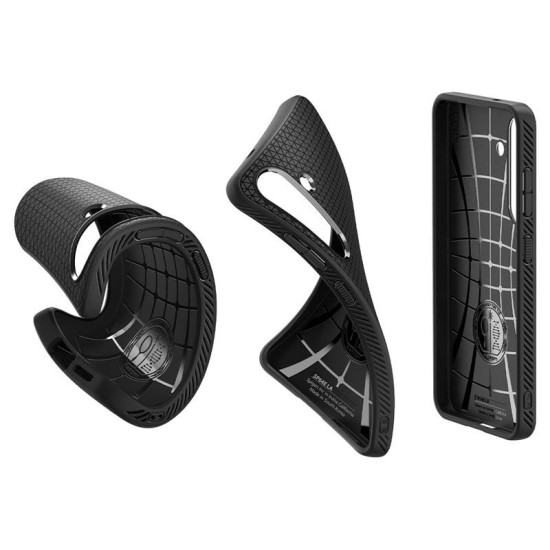 Husa Spigen Liquid Air pentru Samsung Galaxy S25, culoare negru mat (S25, ACS09000) by www.silkase.ro