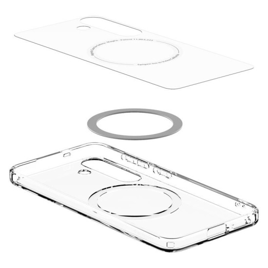 Husa Spigen Ultra Hybrid pentru Samsung Galaxy S25, Magsafe, alb clear (S25, ACS09002) by www.silkase.ro