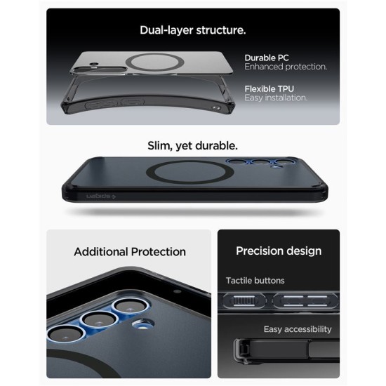 Husa hibrida Spigen Ultra Hybrid MagSafe pentru Samsung Galaxy S25, negru matuit (Spigen, Ingredi) by www.silkase.ro Husa hibrida Spigen Ultra Hybrid MagSafe pentru Samsung Galaxy S25, negru matuit (S25, ACS09005) by www.silkase.ro