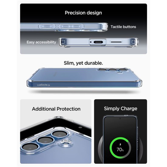 Husa premium pentru Samsung Galaxy S25 Spigen - Ultra Hybrid - Transparent (S25, ACS09006) by www.silkase.ro