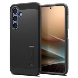 Husa Spigen Tough Armor MagSafe pentru Samsung Galaxy S25, negru, constructie in doua parti, protectie suplimentara
