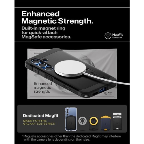 Husa Spigen Tough Armor MagSafe pentru Samsung Galaxy S25, negru, constructie in doua parti, protectie suplimentara (Spigen, S25) by www.silkase.ro Husa Spigen Tough Armor MagSafe pentru Samsung Galaxy S25, negru, constructie in doua parti, protectie suplimentara (S25, ACS09008) by www.silkase.ro
