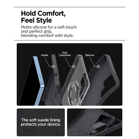 Husa Spigen Silicone Fit MagSafe pentru Samsung Galaxy S25 Ultra, black (Spigen, S25 Ultra) by www.silkase.ro Husa Spigen Silicone Fit MagSafe pentru Samsung Galaxy S25 Ultra, black (S25 Ultra, ACS09017) by www.silkase.ro
