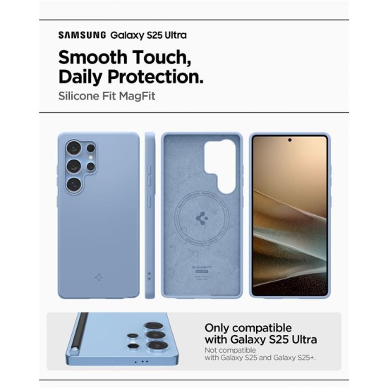 Husa Spigen Silicone Fit MagSafe pentru Samsung Galaxy S25 Ultra, sapphire blue (Spigen, S25 Ultra) by www.silkase.ro Husa Spigen Silicone Fit MagSafe pentru Samsung Galaxy S25 Ultra, sapphire blue (S25 Ultra, ACS09018) by www.silkase.ro