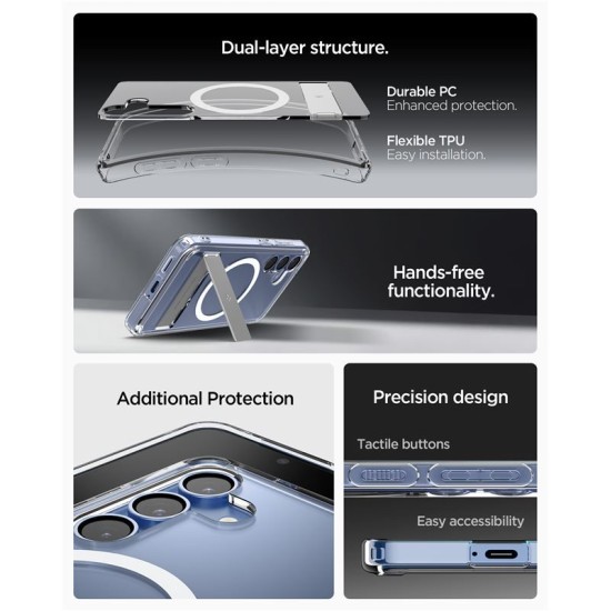 Husa Spigen Ultra Hybrid S MagSafe compatibila cu Samsung Galaxy S25 Clear White (Spigen, S25) by www.silkase.ro Husa Spigen Ultra Hybrid S MagSafe compatibila cu Samsung Galaxy S25 Clear White (S25, ACS09026) by www.silkase.ro