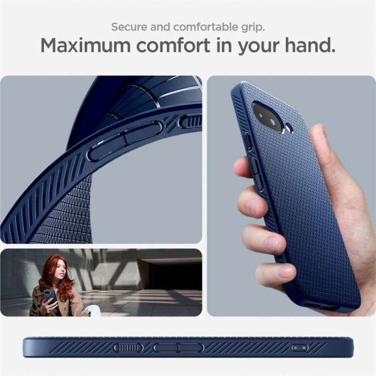 Husa Spigen Liquid Air pentru Google Pixel 9a, albastru navy (Pixel 9a, ACS09040) by www.silkase.ro