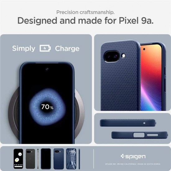 Husa Spigen Liquid Air pentru Google Pixel 9a, albastru navy (Pixel 9a, ACS09040) by www.silkase.ro